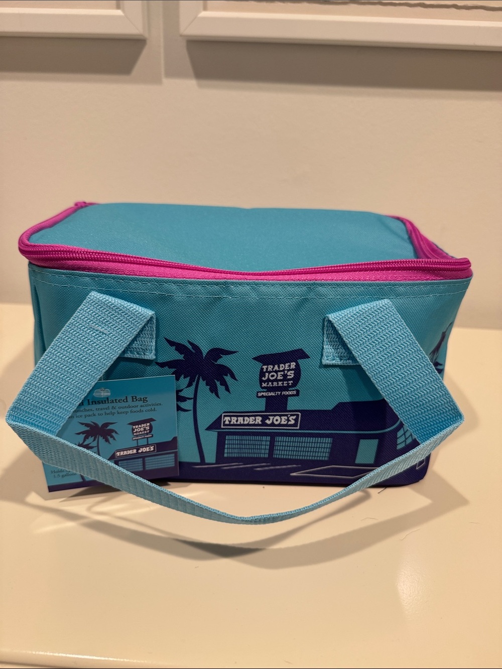 Trader Joe's Blue & Pink Insulated Lunch Bag